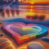 beach heart Diamond Paints