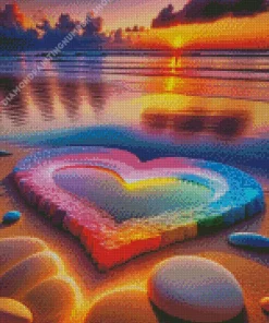 beach heart Diamond Paints