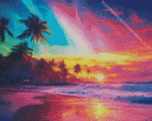 beach rainbow Diamond Paints