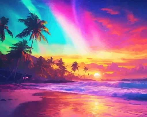 beach rainbow Diamond Paints