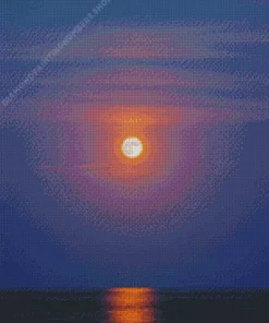 beach with moon Diamond With Numbers