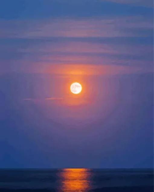 beach with moon Diamond With Numbers