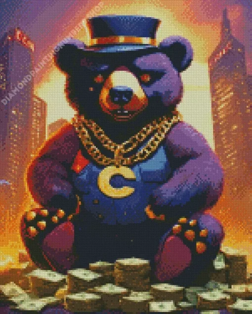 bear gangster Diamond With Numbers