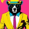 bear wearing glasses Diamond With Numbers