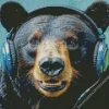 bear with headphones Diamond With Numbers