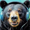 bear with headphones Diamond With Numbers