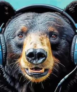 bear with headphones Diamond With Numbers