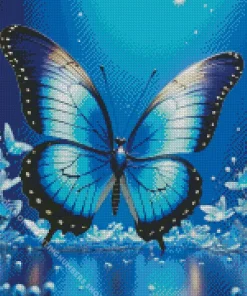 blue and black butterfly Diamond Paints
