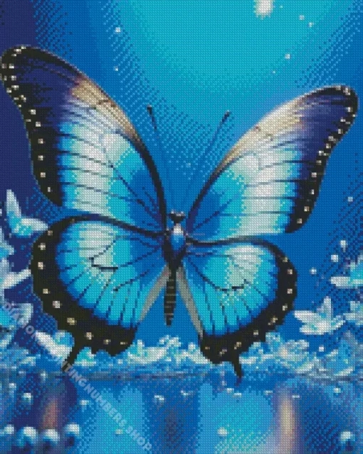 blue and black butterfly Diamond Paints