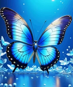 blue and black butterfly Diamond Paints