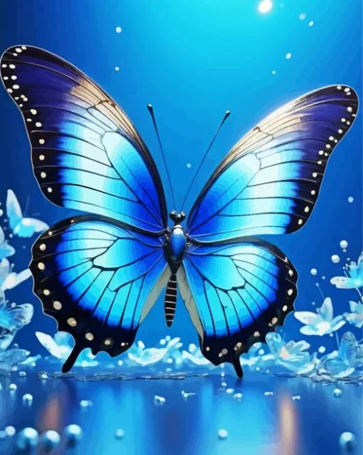 blue and black butterfly Diamond Paints