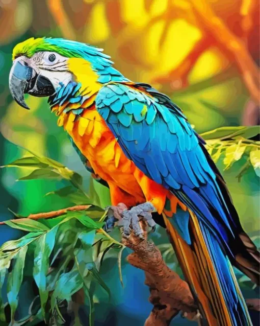 blue and gold macaw bird Diamond Paints