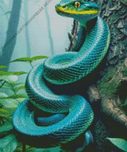 blue and green pit vipers Diamond Paints