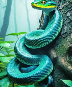 blue and green pit vipers Diamond Paints