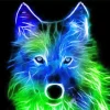blue and green wolf Diamond Paints