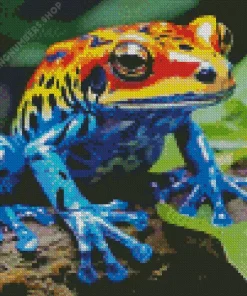 blue and orange frog Diamond With Numbers