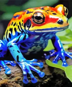 blue and orange frog Diamond With Numbers