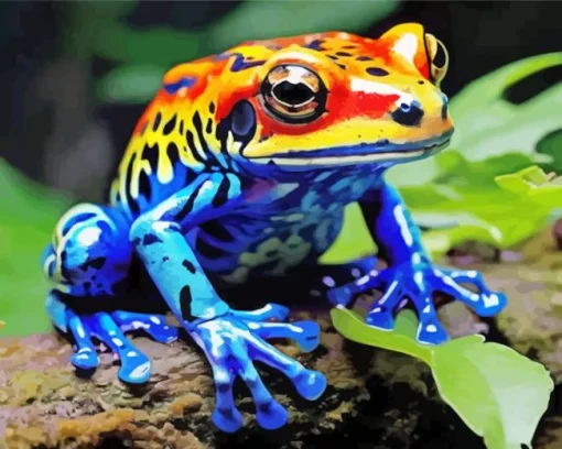 blue and orange frog Diamond With Numbers