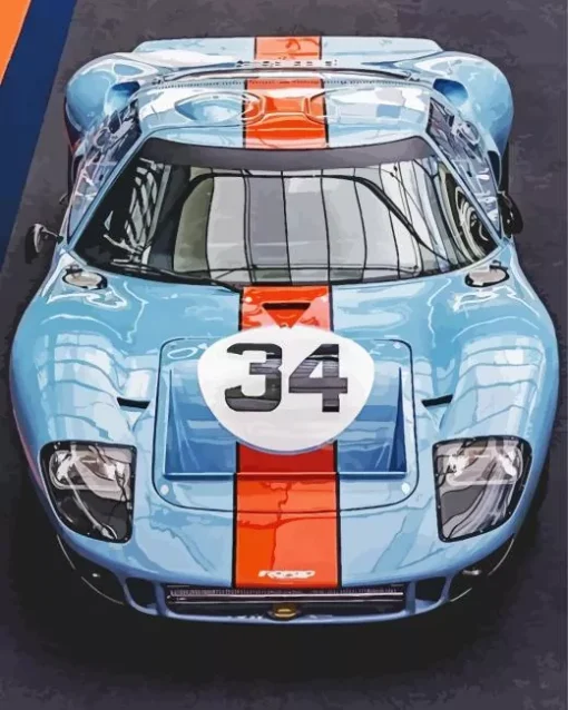 blue and orange gt40 Diamond Paints