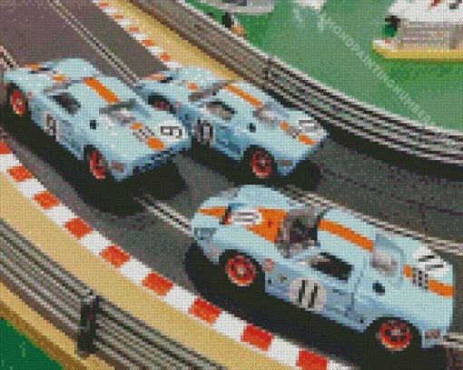 blue and orange gt40 racing Diamond Paints