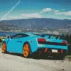 blue and orange lamborghini car Diamond Paints
