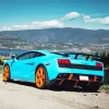 blue and orange lamborghini car Diamond Paints