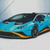 blue and orange lamborghini sport car Diamond Paints