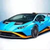 blue and orange lamborghini sport car Diamond Paints