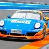 blue and orange race car (2) Diamond Paints
