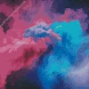 blue and pink smoke Diamond With Numbers
