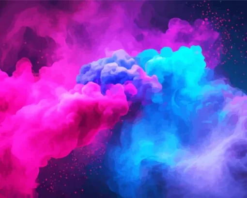 blue and pink smoke Diamond With Numbers