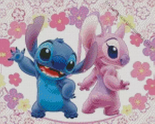 blue and pink stitch Diamond Dotz