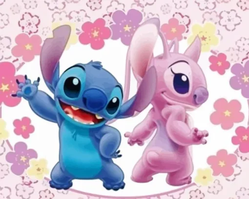 Blue And Pink Stitch Diamond Painting