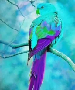 blue and purple bird Diamond Paintings