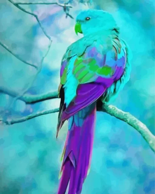 blue and purple bird Diamond Paintings