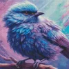 blue and purple bird on twig Diamond Paintings