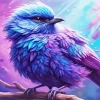 blue and purple bird on twig Diamond Paintings