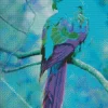 blue and purple bird Diamond Paintings