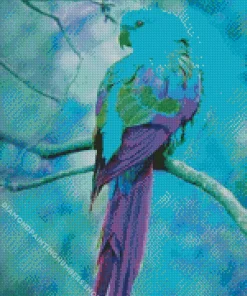 blue and purple bird Diamond Paintings