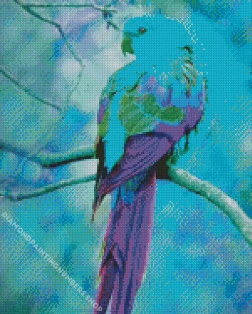 blue and purple bird Diamond Paintings