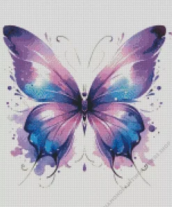blue and purple butterfly Diamond Paintings