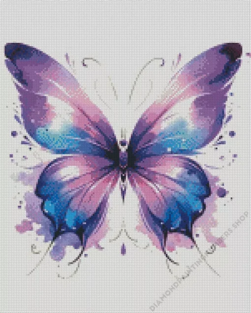 blue and purple butterfly Diamond Paintings