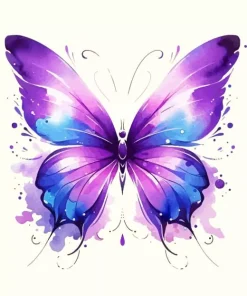 blue and purple butterfly Diamond Paintings