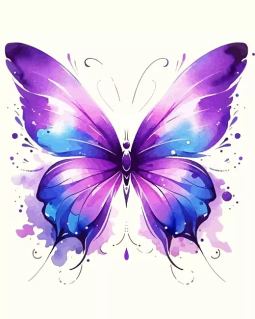 blue and purple butterfly Diamond Paintings