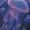 blue and purple jellyfish Diamond Paintings