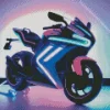 blue and purple motorcycle Diamond Dotz