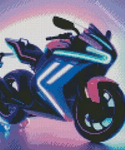 blue and purple motorcycle Diamond Dotz