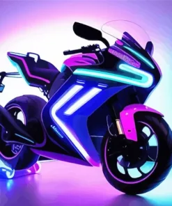 blue and purple motorcycle Diamond Dotz