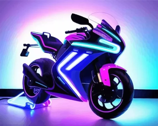 blue and purple motorcycle Diamond Dotz