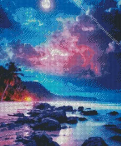 blue and purple sunset Diamond Dotz